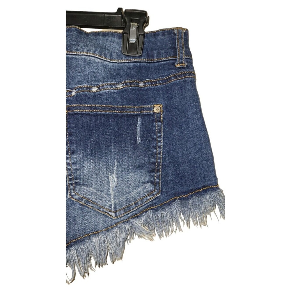 Anthropologie‎ Altard State Shorts Womens 7 Cut Off Blue Denim Distressed Jean - Picture 5 of 12
